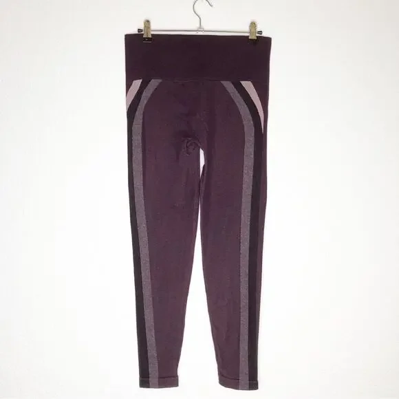 Spanx Jammy Plum maroon pink track stripe seamless leggings size Small NWT - Picture 4 of 15